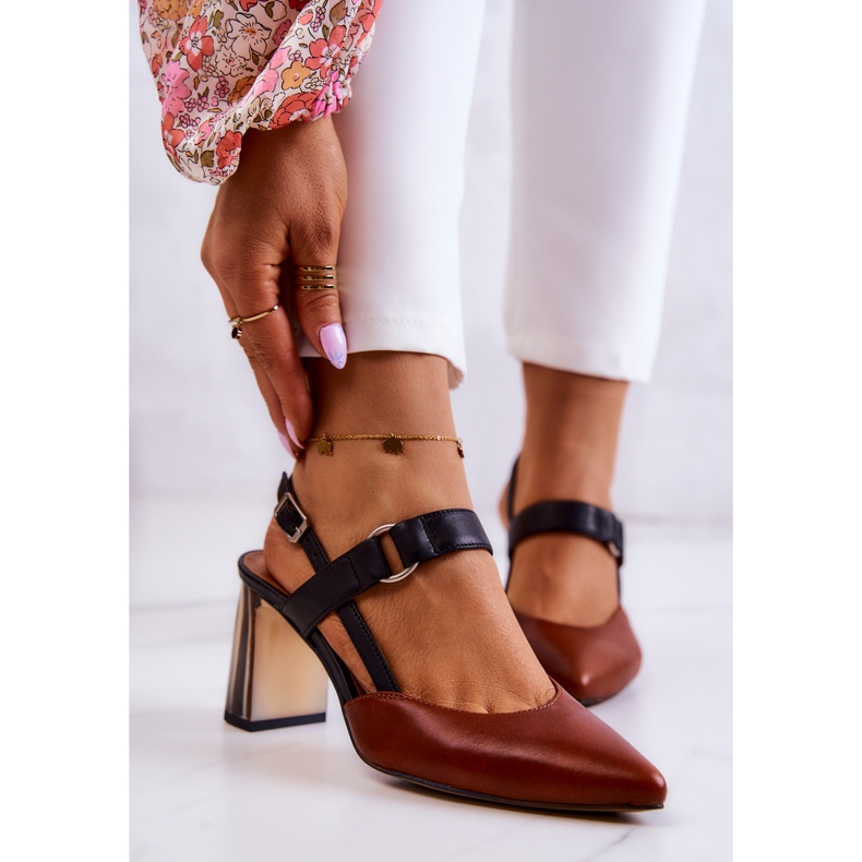 Sergio Leone Escarpins en cuir à la mode Maciejka 05498-29 Marron et Noir brun 1