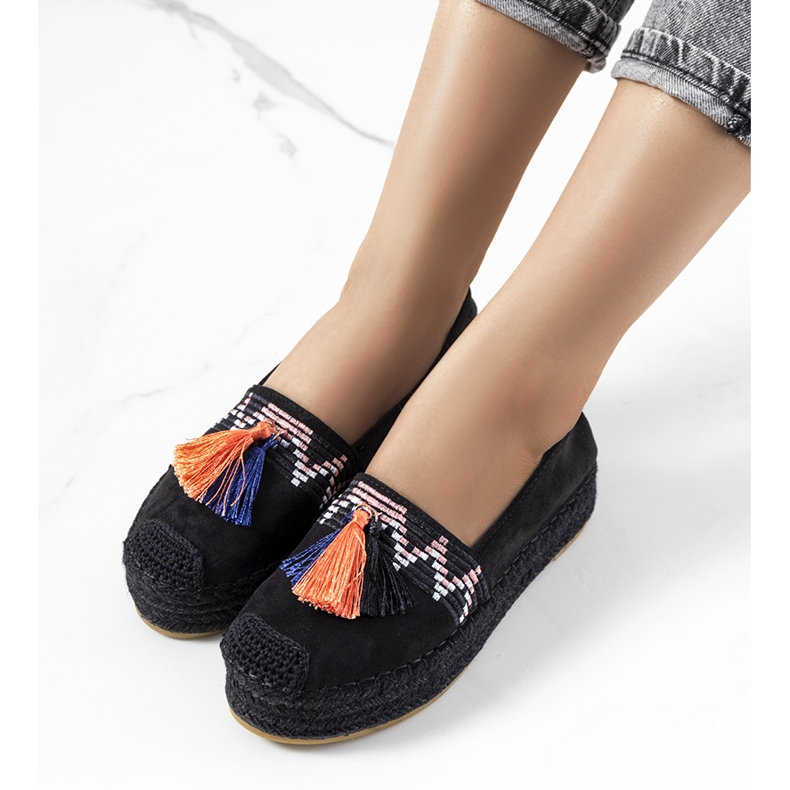 Espadrilles noires sur la plateforme Pisquid 1