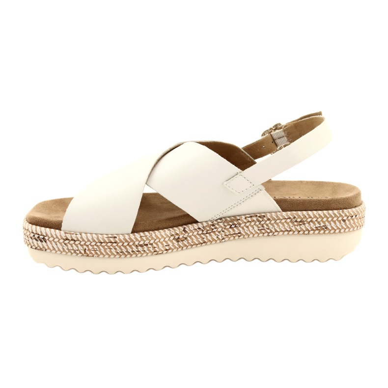 Sandales en cuir Caprice sur la plate-forme 9-28712 102 White blanche 1