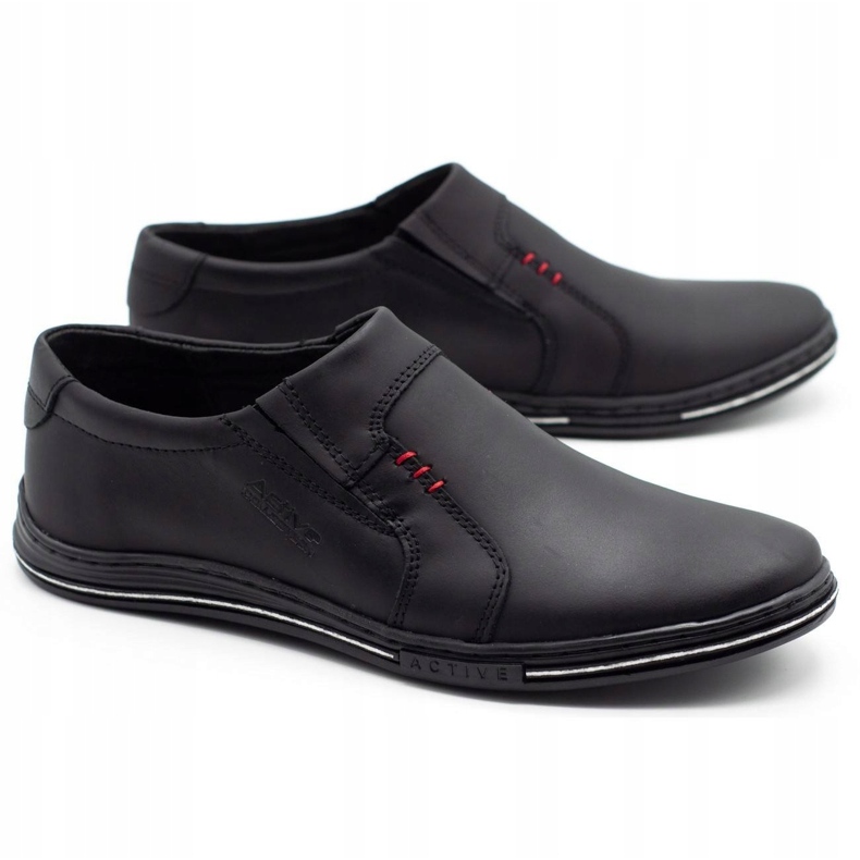 Polbut Mocassins masculins insérés à partir du cuir 334 noir le noir 3 Polbut Mocassins masculins insérés à partir du cuir 334 noir le noir 3