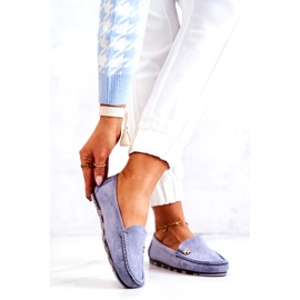 PS1 Mocassins en Daim pour Femme Bleu Madelyn 1