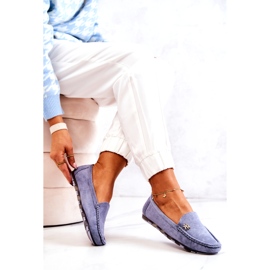 PS1 Mocassins en Daim pour Femme Bleu Madelyn 2