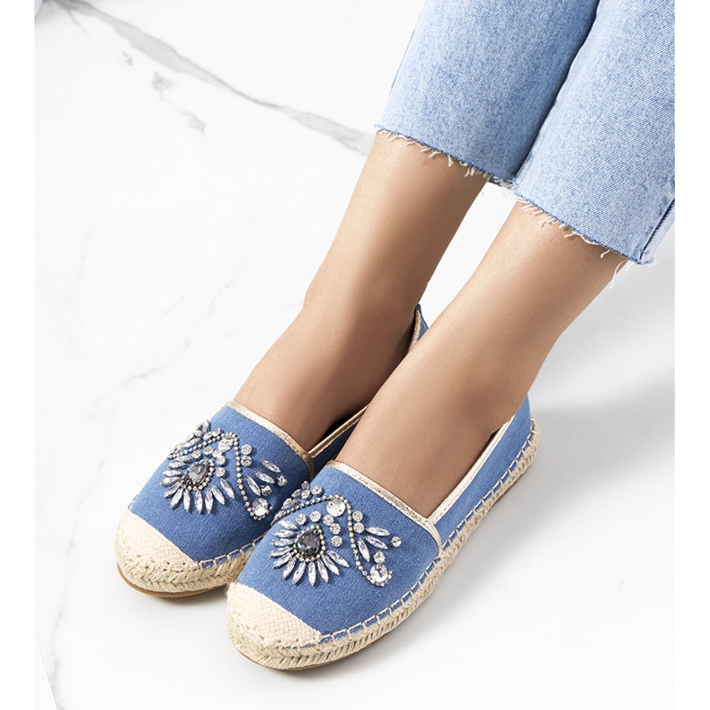 Espadrilles bleues avec zircons cubiques Block 1