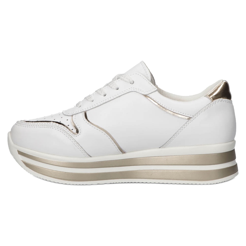 Baskets en cuir Filippo DP3682 / 22 WH blanc doré 7