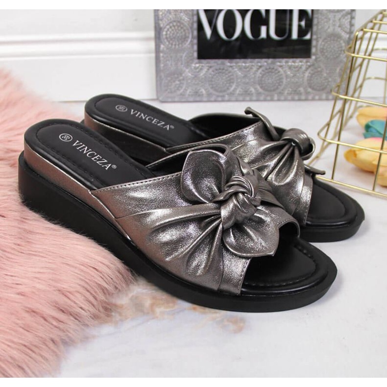 Chaussons sur le coin Vinceza W JAN115B argent 2