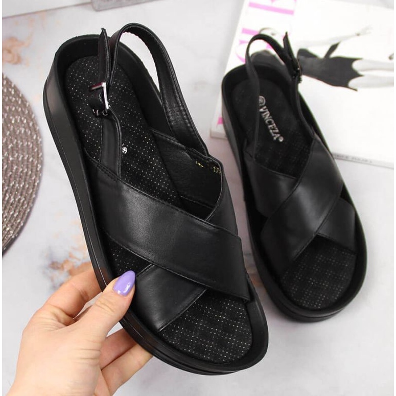 Sandales compensées Vinceza W JAN117A noires le noir 1