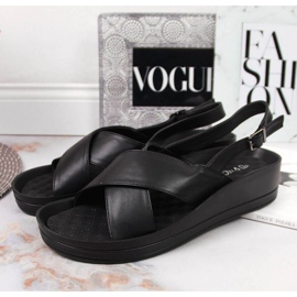 Sandales compensées Vinceza W JAN117A noires 2