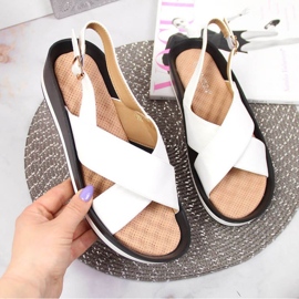 Sandales compensées Vinceza W JAN117B blanc 1