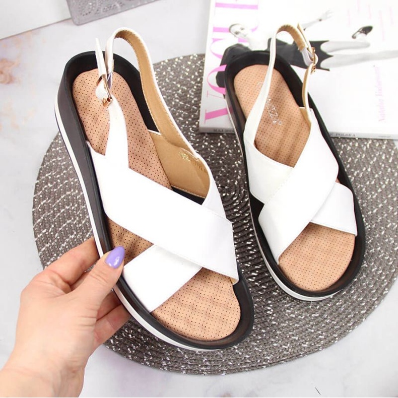 Sandales compensées Vinceza W JAN117B blanc 1