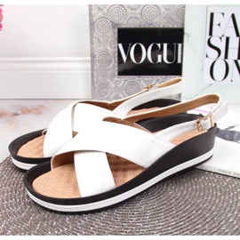 Sandales compensées Vinceza W JAN117B blanc 2