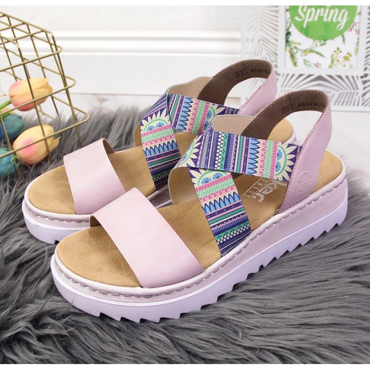 Rieker W RKR533 sandales en caoutchouc violet 2