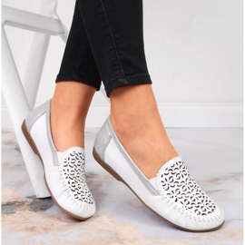 Rieker W RKR522 mocassins ajourés blanc blanche 2