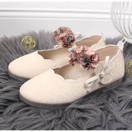 Ballerines velcro à fleurs Vinceza Jr JAN99A beige 2