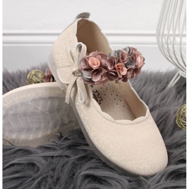 Ballerines velcro à fleurs Vinceza Jr JAN99A beige 3