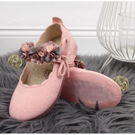 Ballerines velcro à fleurs Vinceza Jr JAN99B rose 3