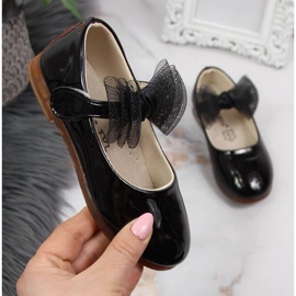 Ballerines velcro à nœud Vinceza Jr JAN100A noir 1