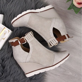 Baskets compensées ajourées Filippo W PAW117A beige 4
