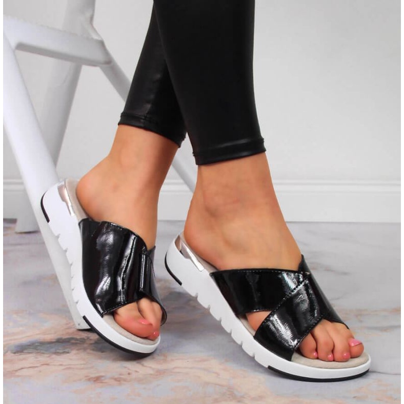 Chaussons vernis S. Barski W OLI159A noir 2