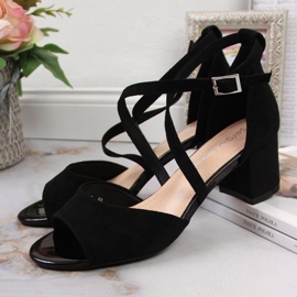 Sandales sur le poteau de Sergio Leone W SK367A noir 2