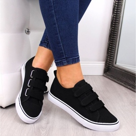 Baskets en textile avec velcro Atletico W ATC336B noir le noir 2