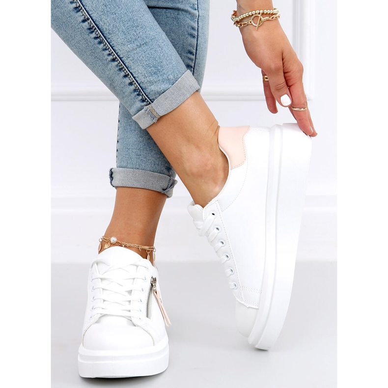 Baskets femme Lerato BLANC / ROSE 1