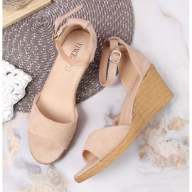 Sandales compensées Vinceza W JAN104B beige 3