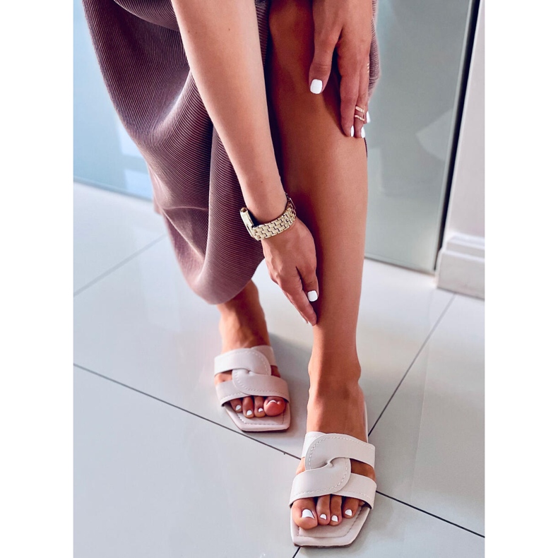 Chaussons à semelles carrées Nitya Beige 2