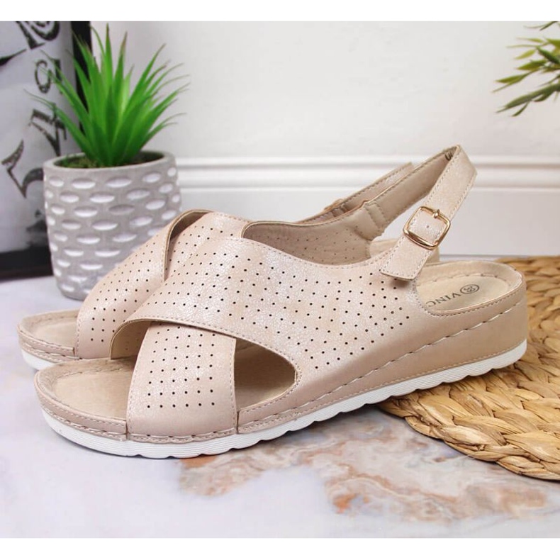 Sandales compensées Vinceza W JAN106B beige 2 Sandales compensées Vinceza W JAN106B beige 2