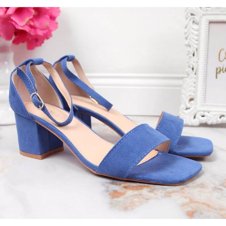 Sandales sur le poste de Vinceza W JAN107B bleu 2