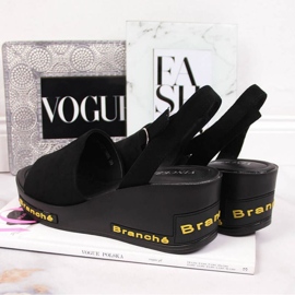 Sandales compensées Vinceza W JAN108A noires 2