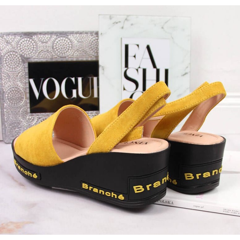 Sandales compensées Vinceza W JAN108B jaune 2