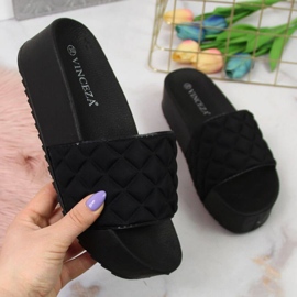 Chaussons compensés matelassés Vinceza W JAN110 noir le noir 1
