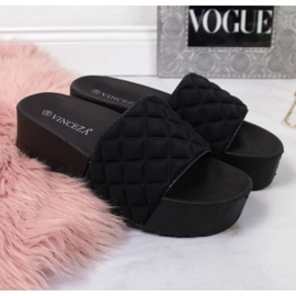 Chaussons compensés matelassés Vinceza W JAN110 noir le noir 2