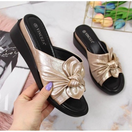 Chaussons compensés Vinceza W JAN115A doré d'or 1