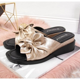 Chaussons compensés Vinceza W JAN115A doré d'or 2