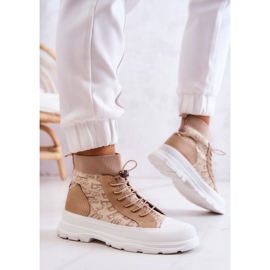 FW1 Baskets à la mode High Sock Beige Collin 3