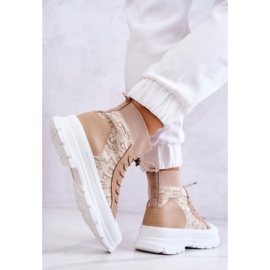 FW1 Baskets à la mode High Sock Beige Collin 5