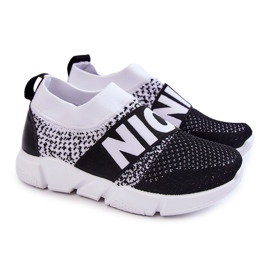 PA1 Chaussures de sport à enfiler pour enfants Cobby noir et blanc 1