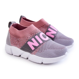PA1 Chaussures Sport Slip-On Enfant Rose-Gris Cobby 1