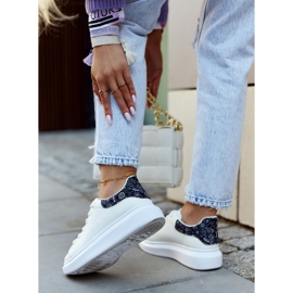 FE1 Chaussures de Sport Classiques Femme Noir et Blanc Meleris blanche 2