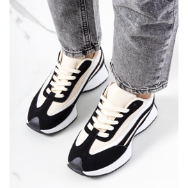 Baskets femme Hofste noires beige 1 Baskets femme Hofste noires beige 1