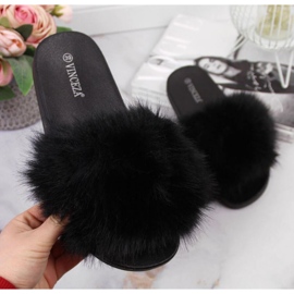 Chaussons en fourrure Vinceza W JAN97A noirs le noir 1 Chaussons en fourrure Vinceza W JAN97A noirs le noir 1