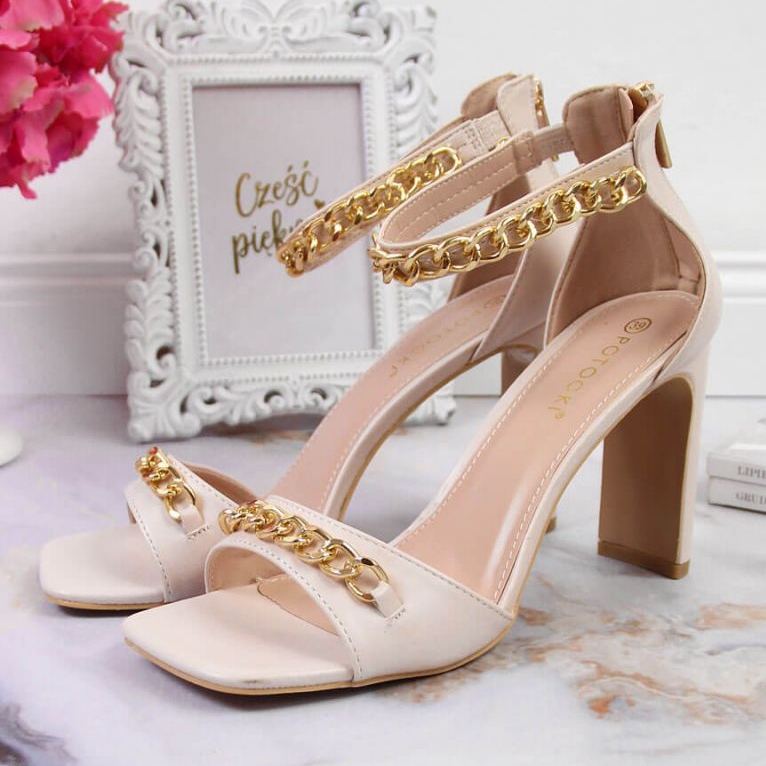 Sandales à tige avec chaîne Potocki W WOL70B beige 2