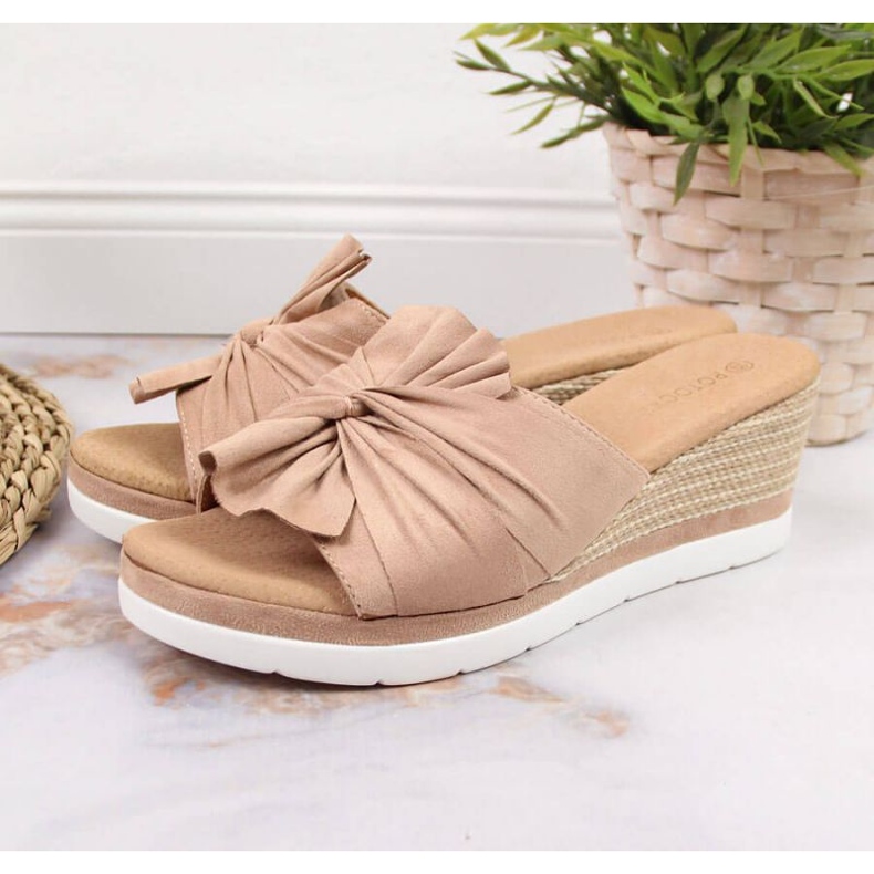 Chaussons compensés Potocki W WOL71B beige 2