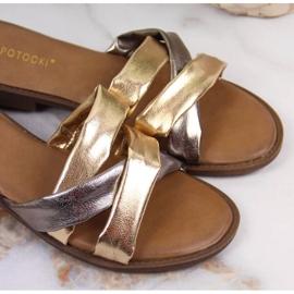 Pantoufles Potocki WOL72 or d'or 2