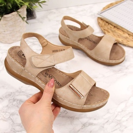 Sandales velcro eVento W EVE223A beige 1