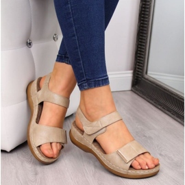 Sandales velcro eVento W EVE223A beige 2