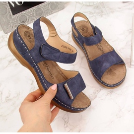 Sandales velcro eVento W EVE223C bleu marine 1