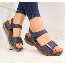 Sandales velcro eVento W EVE223C bleu marine 2