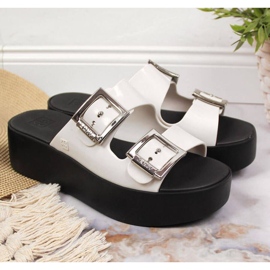 Chaussons en caoutchouc sur la plate-forme Zaxy W INT1707 blanc 2